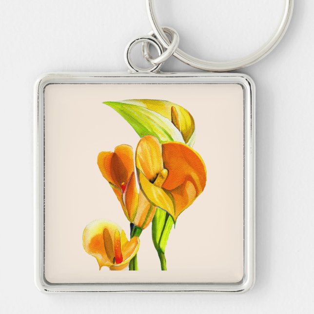 Porte-clés Eau de flotteur orange calla (Devant)