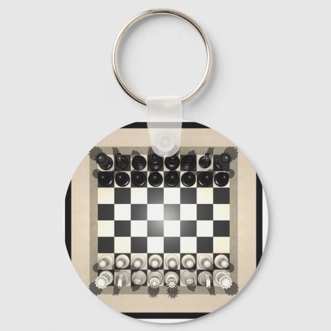 Porte-clés Échecs et pièces d'échecs : (Recto)