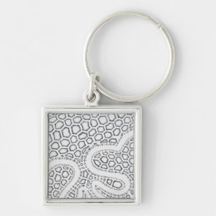Porte-clés Échelle de serpent noir et blanc