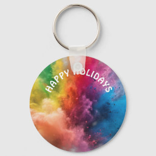Porte-clés éclaboussure de couleur Joyeuses Fêtes