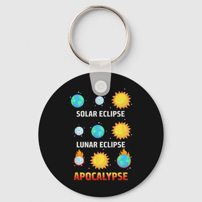 Porte-clés Eclipse Lunaire Eclipse Apocalypse Funny Eclipse (Recto)