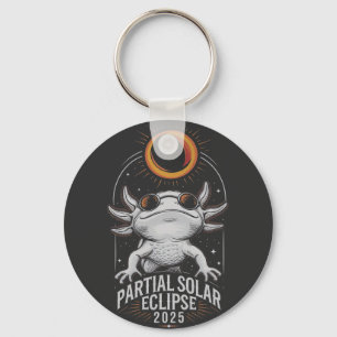 Porte-clés Éclipse solaire partielle 2025 Axolotl Amphibian
