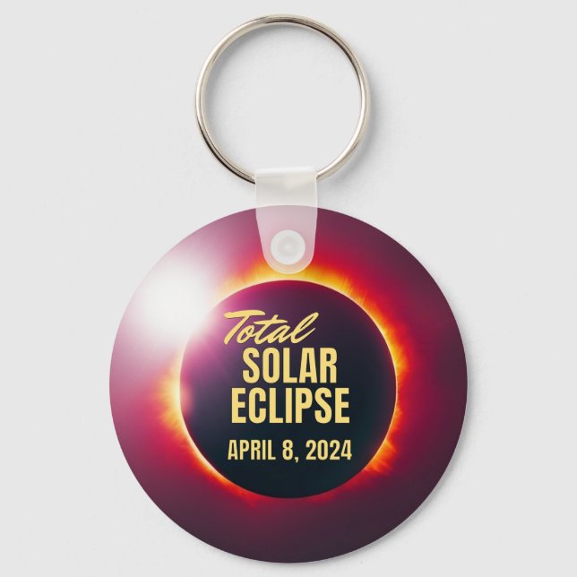 Porte-clés Éclipse solaire totale 2024 (Recto)