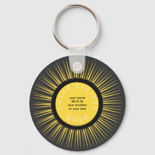 Porte-clés Éclipse solaire totale 2026 votre texte personnali