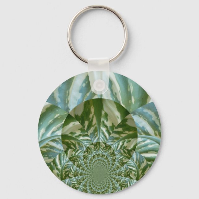 Porte-clés Eco Green Camo Kaleidoscope Art Design d'impressio (Recto)