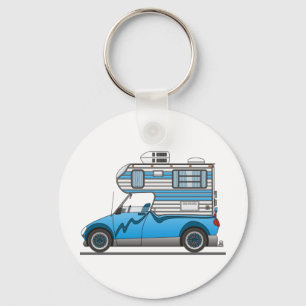 Porte-clés Éco Récupération Camping Bleu