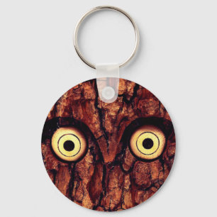 Porte-clés Écorce de hibou bois rustique mignon