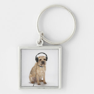 Porte-clés Écouteurs de port de petit chien