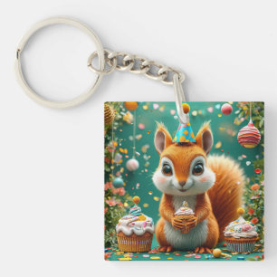 Porte-clés Écureuil adorable d'anniversaire