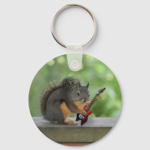 Porte-clés Écureuil Jouant de la guitare électrique