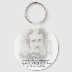 Porte-clés Edgar Allan Poe Poet Melancholy Citation T-Shirt