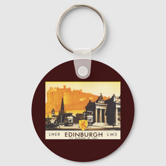 Porte-clés Edimbourg via LNER Rail Poster (Recto)