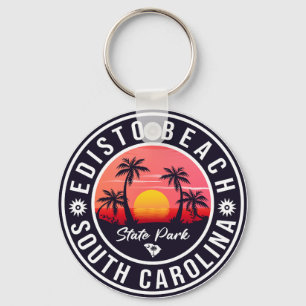 Porte-clés Edisto Beach Caroline du Sud Retro Sunset Souvenir