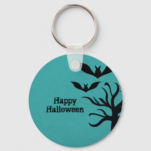 Porte-clés Eerie Bats Halloween Porte - clé, Aqua (Recto)