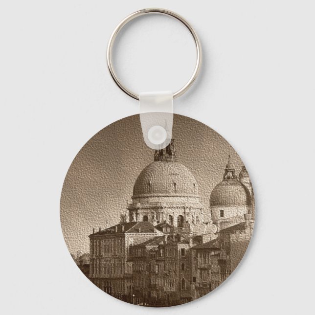 Porte-clés Effet Papier Sepia Venise Grand Canal (Recto)