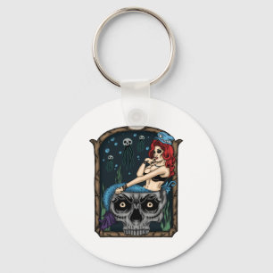 Porte-clés Éffrayant Halloween Punk Goth Crâne sirène