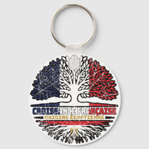 Porte-clés Égypte Drapeau des racines d'arbres français égypt