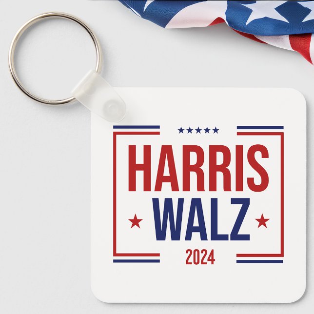 Porte-clés Élection de la campagne Harris Walz (Harris Walz Campaign Election Keychain)