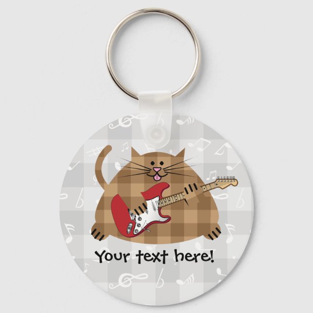 Porte-clés Electricat - Guitare électrique Kitty Musicien (Recto)