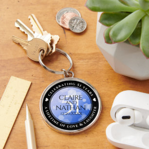 Porte-clés Élégant 51e anniversaire de Mariage Sapphire