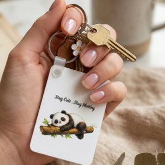 Porte-clés Elegant Aesthetic Panda Gift – Simple Minimal Cute