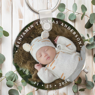 Porte-clés Élégant bébé nouveau-né Personnalisé Photo simple