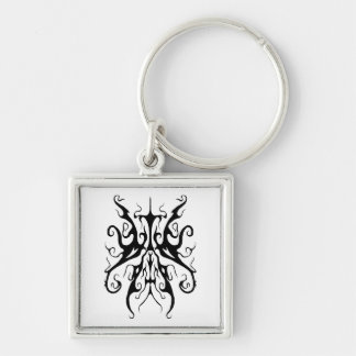 Porte-clés Elegant Black and White Tribal Mask Abstract