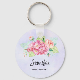 Porte-clés Elégant Bouquet de fleurs rose