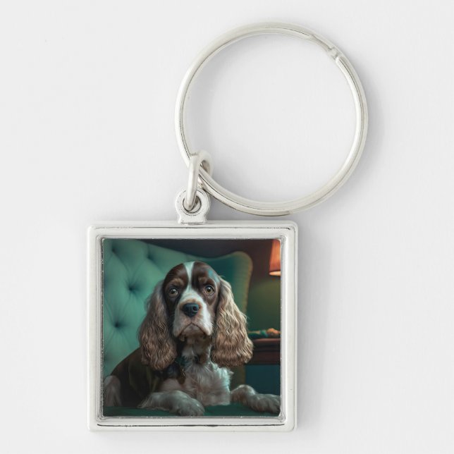 Porte-clés Elégant Cocker Spaniel Classic Portrait Design (Devant)