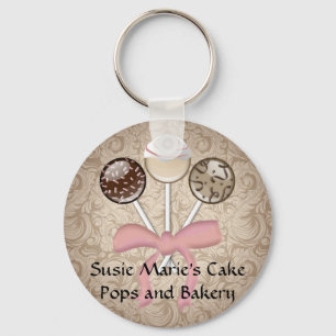Porte-clés Elegant Cocoa Damask Cake Pop