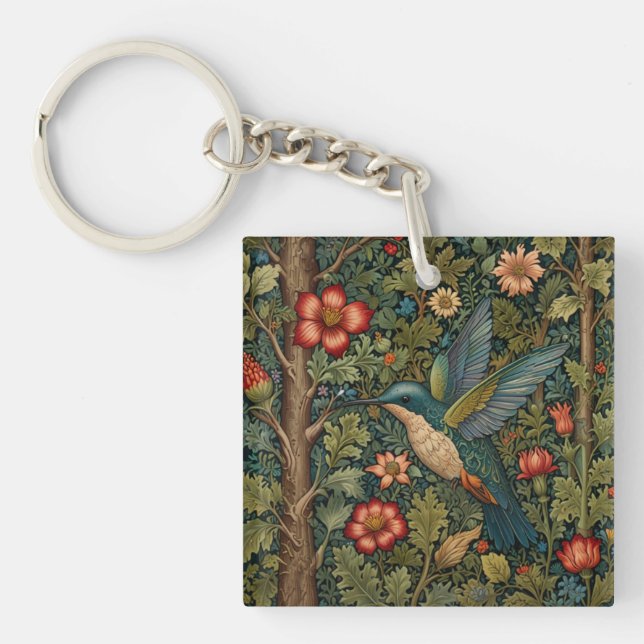 Porte-clés Élégant colibri romantique boho chic (Devant)
