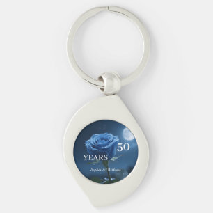 Porte-clés Élégant conservation florale - Romantique bleu Ros
