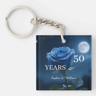 Porte-clés Élégant conservation florale - Romantique bleu Ros