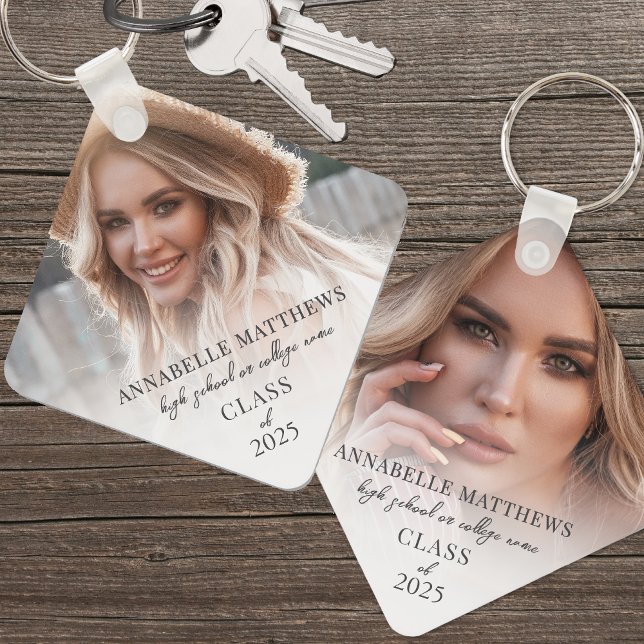 Porte-clés Élégant diplôme photo (Elegant Photo Graduation keychain)