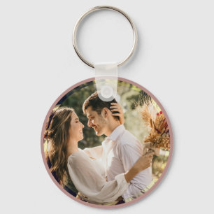 Porte-clés Elégant Dusty Rose Blush Photo Wedding Favor