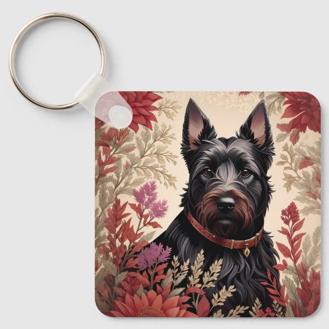 Porte-clés Elégant écossais Terrier Portrait de chien (Recto)