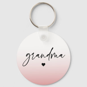 Porte-clés Élégant et subtil Pink Grandma Script Cadeau