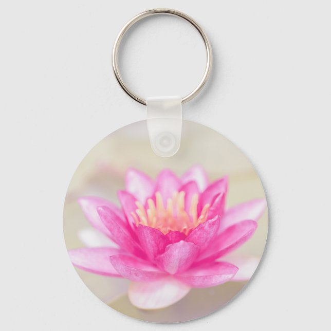 Porte-clés Elégant Lotus Or, Yoga (Recto)