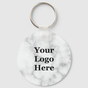 Porte-clés Elégant Marbre blanc Faux Votre Logo Ici