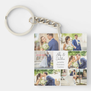 Porte-clés Élégant mariage marié marié couple photo Collage