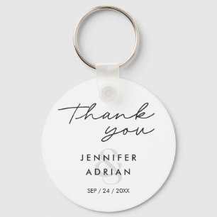 Porte-clés Élégant minimal blanc Mariage moderne