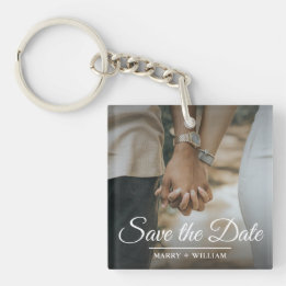 Porte-clés Élégant minimaliste tendance Enregistrer la date c