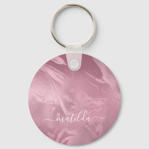 Porte-clés Elegant modern pink rose gold marble look