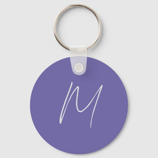 Porte-clés Élégant Moderne Monogramme de Nom Propre (Recto)