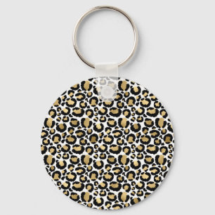 Porte-clés Elegant Monochromatic Leopard Spots Wild Glam
