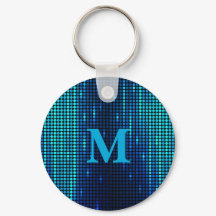 Élégant Monogramme Parties scintillant Bleue