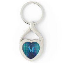 Élégant Monogramme Parties scintillant Bleue