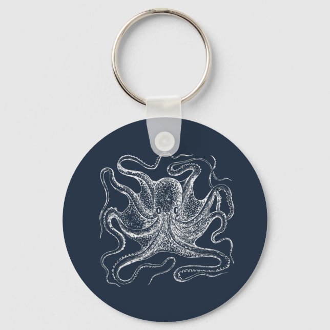 Porte-clés Elegant Navy Blue Octopus (Recto)