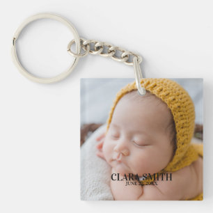 Porte-clés Élégant nouveau faire-part bébé
