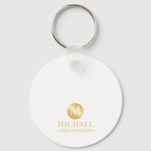 Porte-clés Élégant Or Personnalisé Groomsmen